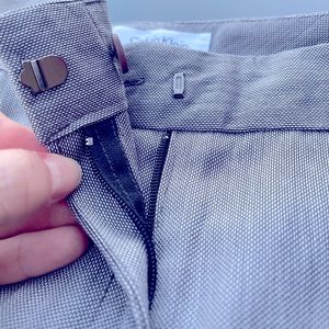 Calvin Klein Womens Grey Low Rise Wide Leg Slacks